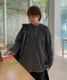 [Unisex] Mitpony Button Color Mix Wool Over Knit