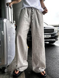 Summer Stripe Wide Linen Pants