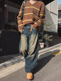 Link double back pocket denim pants