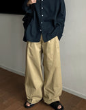 Liz two-tuck back banding cotton pants