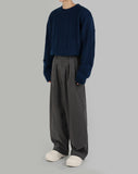 Wool Pintuck Wide Slacks