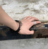 Cross leather bracelet