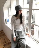 [U-BASIC] Obie Basic Slim U-Neck Long Sleeve
