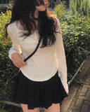 Sona Lace Muffler Bean Button Shirring T-shirt Set