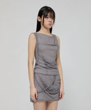 Draped Mesh Layered Sleeveless