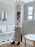 Cello Basic Linen V-neck Long Sleeve Cardigan
