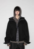 CHECK CONTRAST HOOD JUMPER