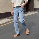 Lantic Semi-Wide Denim Pants