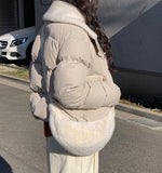 Fogle Half Moon Fur Cross Shoulder Bag