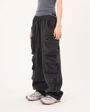 Utility solid cargo pocket banding pants