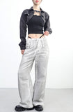 Noise Button Ribbed Sleeveless