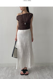 Shirring one off-shoulder T-shirt