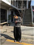 Tail Curved Wide Cotton Pants