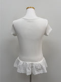 Lace Frill Short Sleeve T-Shirt