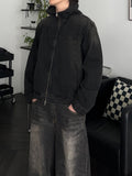 Smog Washed Hood Denim Zip-Up