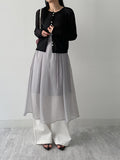 Shelly see-through round neck cardigan