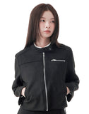 CROP SUEDE RIDER JACKET