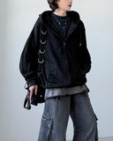 Stud Washing Hood Zip-Up