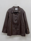 Flat Single Overfit Leather Jacket