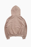 Stone eyelet overfit hoodie zip-up