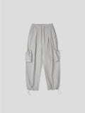 Middle Cargo Cotton String Pants