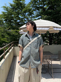Tin Washed Denim Half Shirt