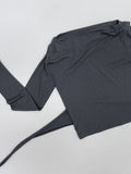 Boat Neck Shirring Wrap T-Shirt