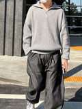 Half Zip-Up Wool Knit