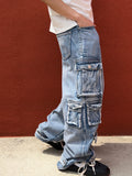 Multi Cargo Pocket Unique Denim