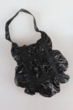 Metallic flower shoulder bag
