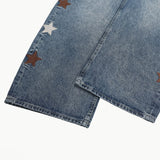 Star side patch denim pants