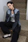 Color matching ribbed pocket jumper