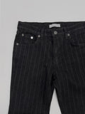 Striped Low Bootcut Denim Pants