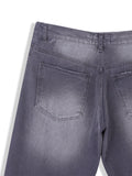 Button-fly wide denim pants