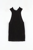 Half-high neck knit halter top