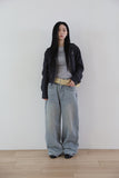 Biker blouson crop jacket