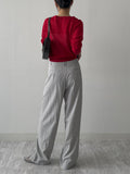 Marl Nylon Wide Slacks