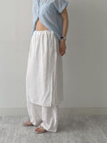 Wrinkle Wrap Layered Wide Pants