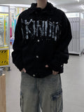 Brush letter cotton jacket