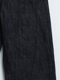 Indigo embossed denim pants