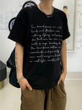Script Lettering U Neck Over T-Shirt