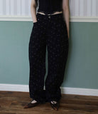 Small flower cotton pants