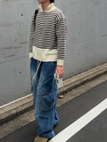 Banker Stripe Half Zip-Up Knit