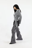 Wrinkle double wrap ankle boots
