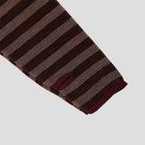 Diagonal button knit hoodie