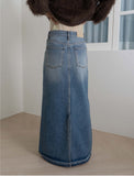 LEAF DENIM LONG SK