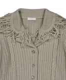 Tassel Collar Knit Cardigan