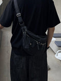 Rivet Detail Zipper Cross Bag