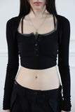 Glam Button Crop Top
