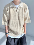 SS Non-Button Balloon PK Collar Knit